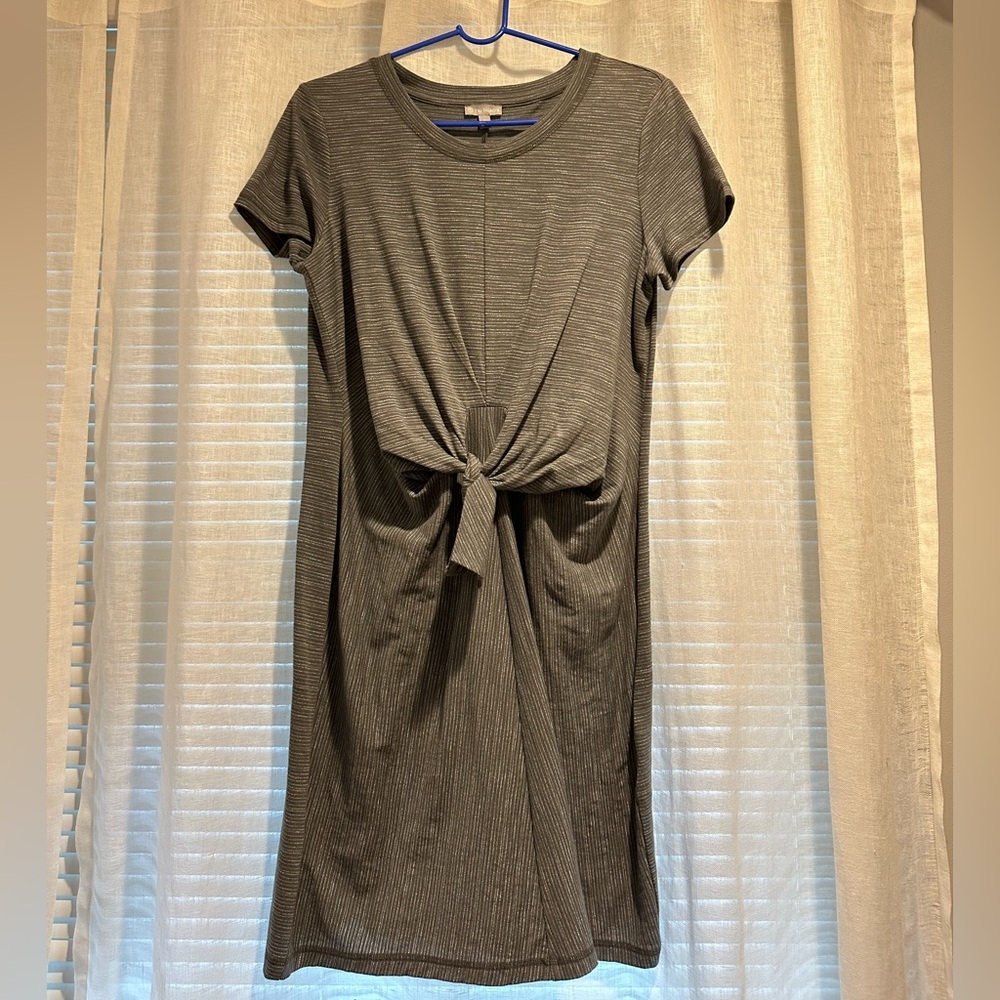 Casual Gray Knot-Front Dress